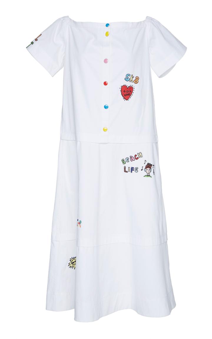 Mira Mikati Amusement Park Off Shoulder Chain Stitch Dress