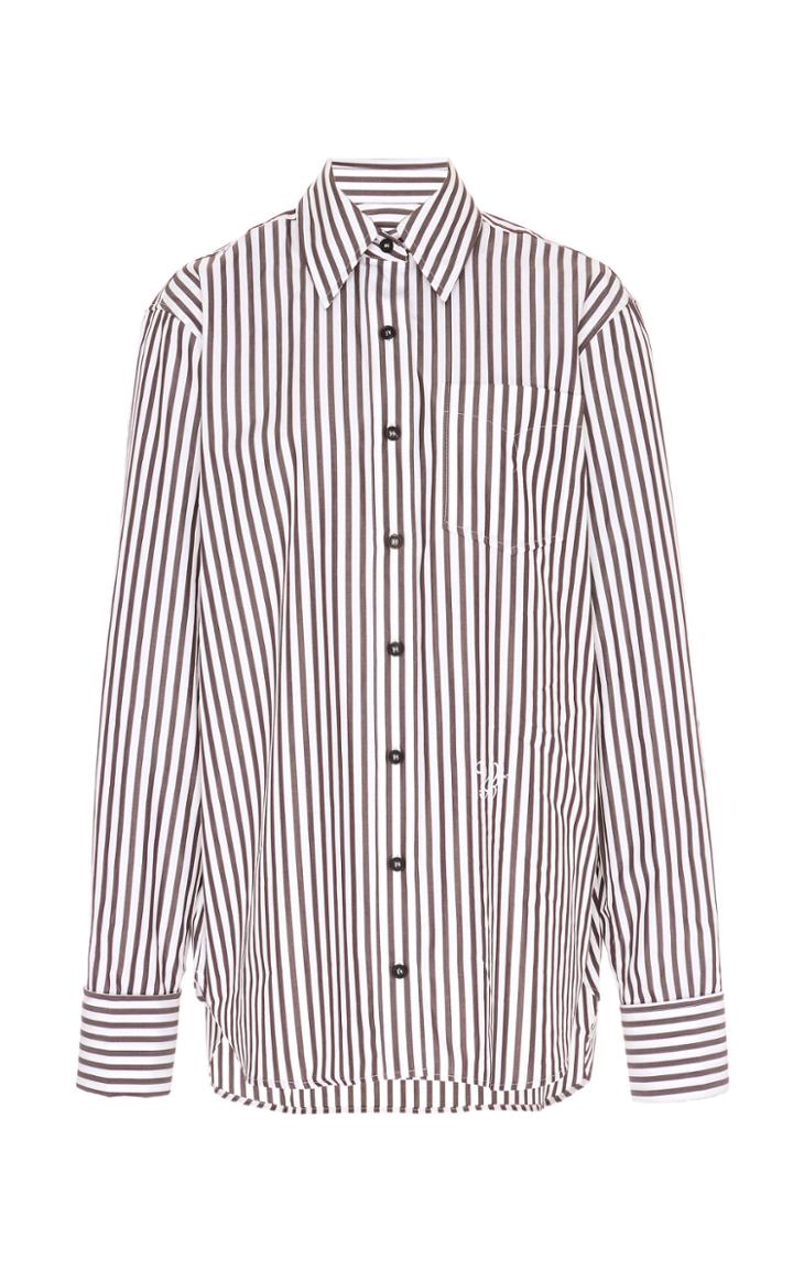 Moda Operandi Wales Bonner Striped Cotton-poplin Shirt Size: 38