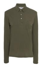 Officine Gnrale Three-button Long Sleeve Cotton Polo