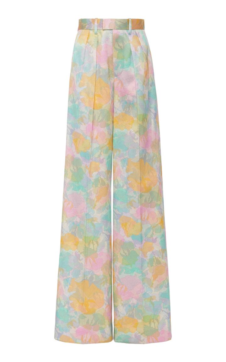 Moda Operandi Marc Jacobs Printed Silk-cotton Pleated Flared Trousers Size: 0