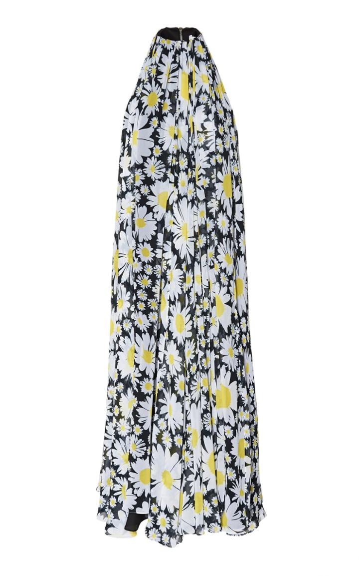 Richard Quinn Daisy Gathered Chiffon Gown