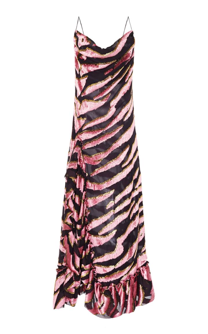 Moda Operandi Sandra Mansour Panthre Rose Devor Velvet Maxi Dress Size: 34