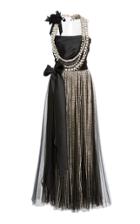 Marchesa Pearl Beaded Bow Dress