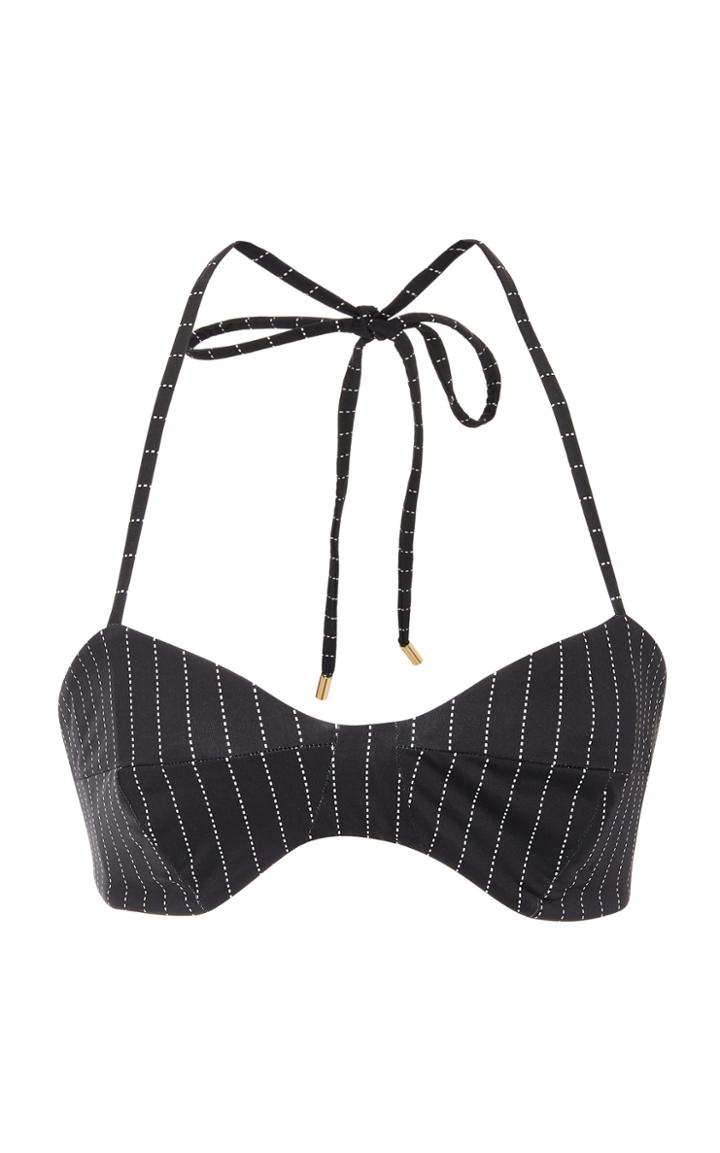 Caroline Constas Kali Pinstripe Bathing Suit Top