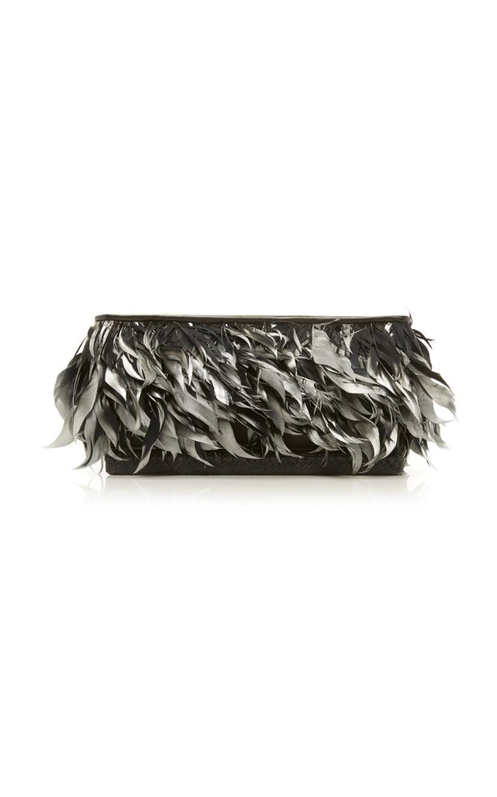Moda Operandi Altuzarra Espadrille Goose Feather Evening Clutch