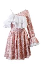 Anouki Pink Flower Print Ruffle Dress