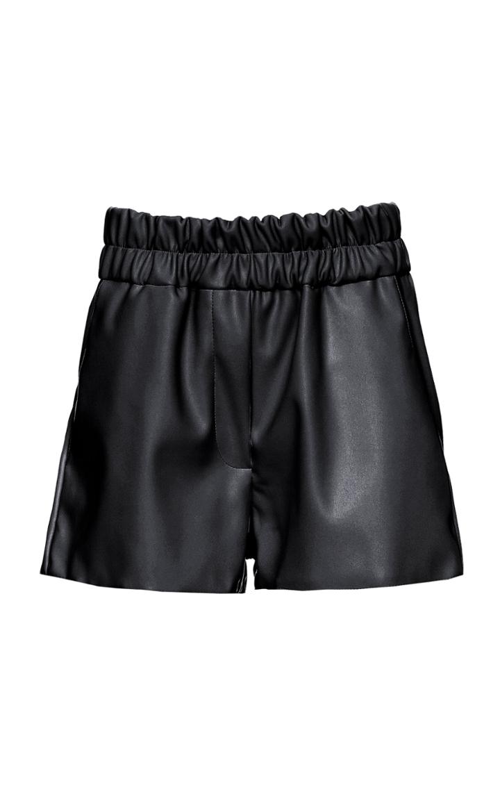 Studio Cut Faux Leather Mini Shorts