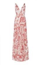 Oscar De La Renta Floral Silk Maxi Dress