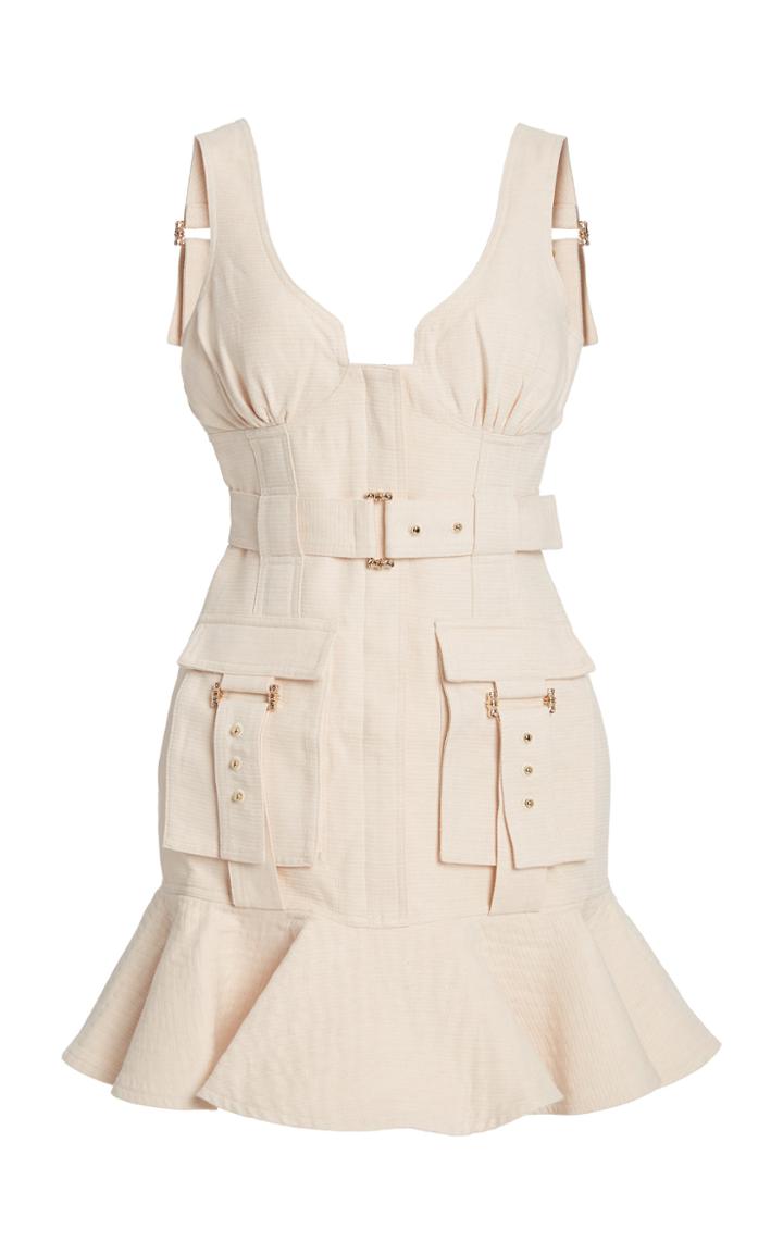 Moda Operandi Acler Vermont Belted Linen-cotton Mini Dress