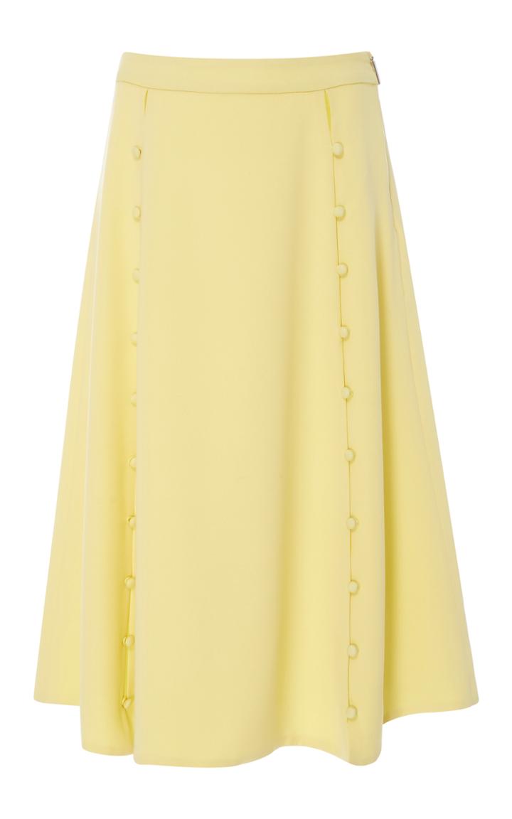 Prabal Gurung Panel Silk Skirt With Button Detail