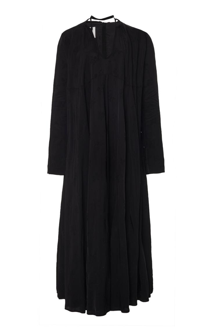 Moda Operandi Jil Sander Pleated Crepe Midi Dress