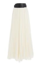 Moda Operandi Gabriela Hearst Bartley Pleated Cotton-silk Voile Midi Wrap Skirt