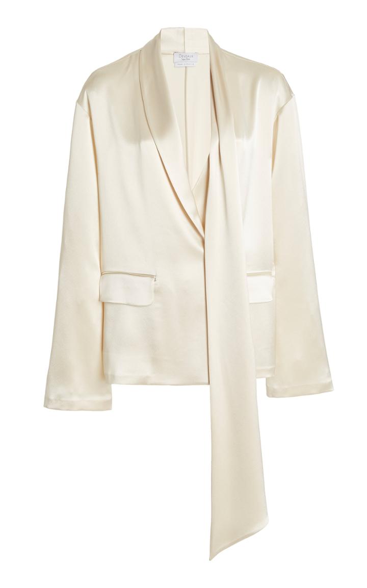 Moda Operandi Deveaux Sheila Draped Oversized Satin Blazer