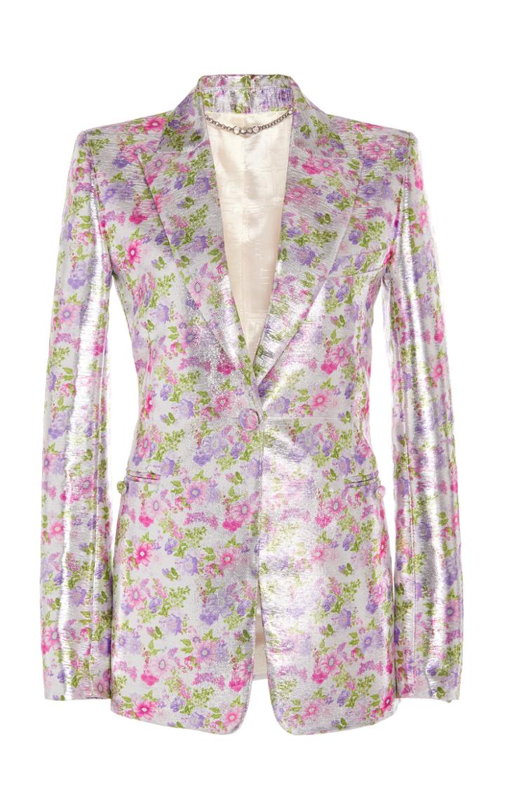 Paco Rabanne Floral-print Lam One-button Blazer