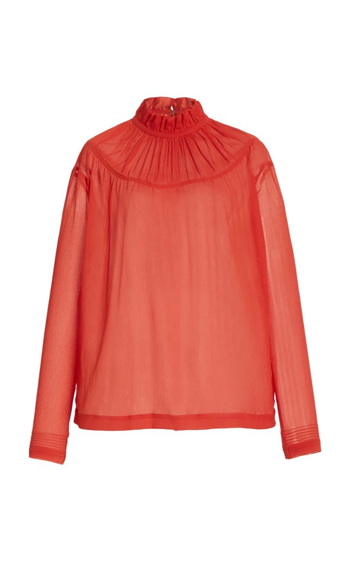 Victoria Victoria Beckham Pin-tucked Georgette Top