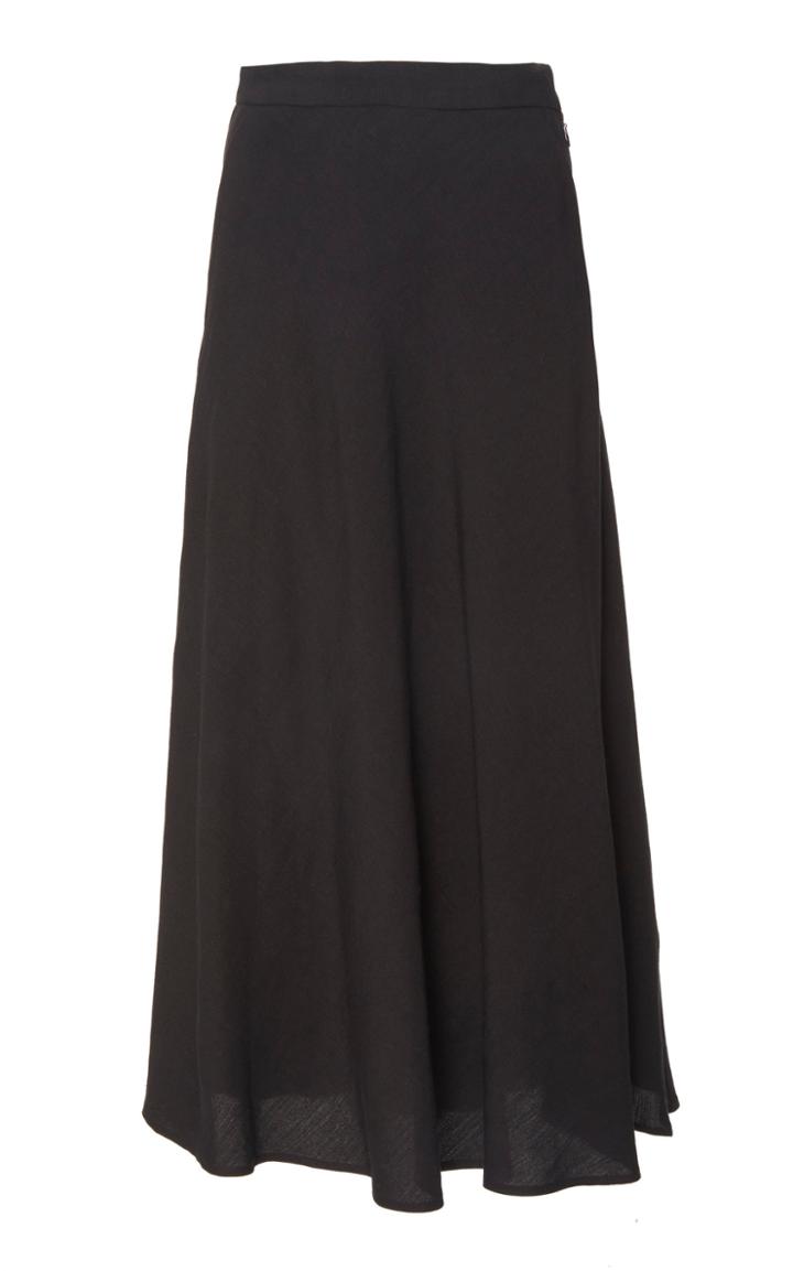 Christine Alcalay Linen Blend Midi Skirt