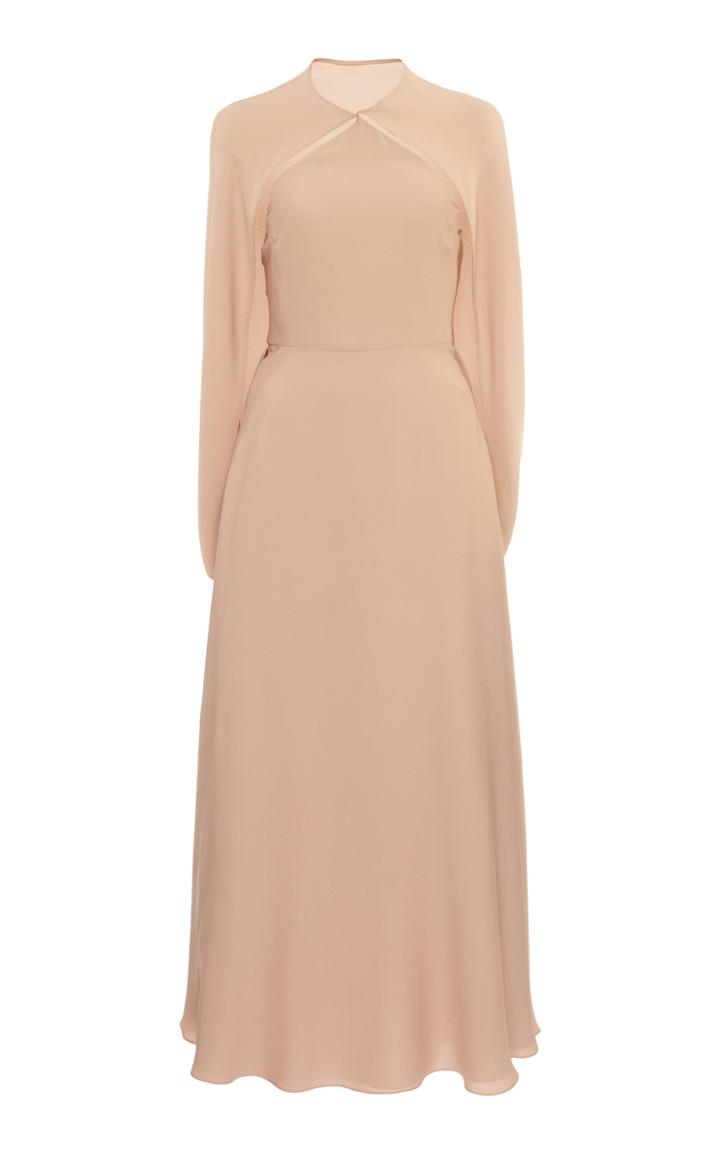 Moda Operandi Valentino Cape-effect Silk Midi Dress