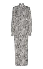 Alessandra Rich Silk Jacquard Leopard Dress