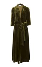 Luisa Beccaria Velvet Wrap Midi Dress