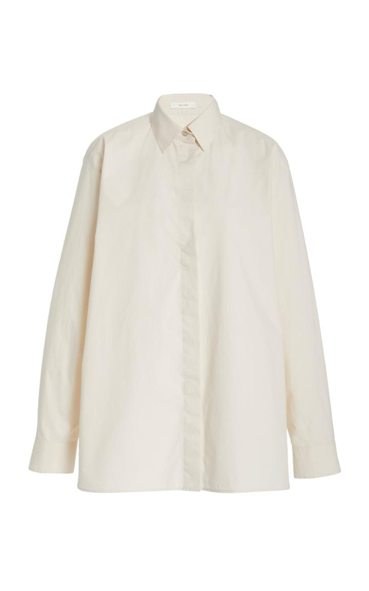 Moda Operandi The Row Big Sisea Oversized Organic Cotton-silk Shirt