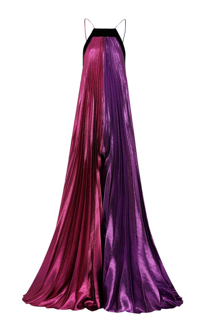 Moda Operandi Raisa Vanessa Two-tone Plisse Halter Jumpsuit