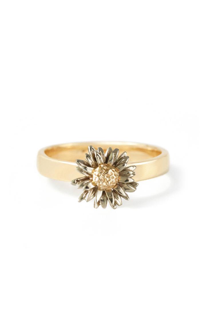 Bernard James Daisy 14k Yellow And White Gold Ring