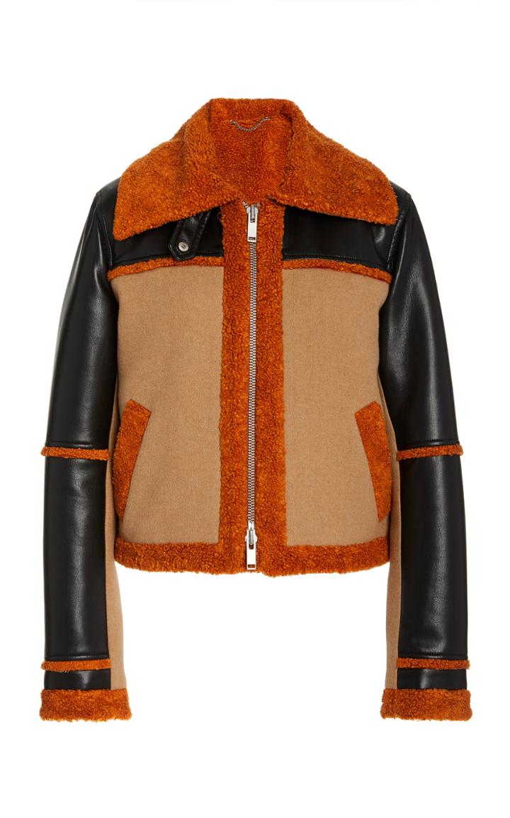 Moda Operandi Jonathan Simkhai Adelynn Colorblocked Faux-leather Jacket