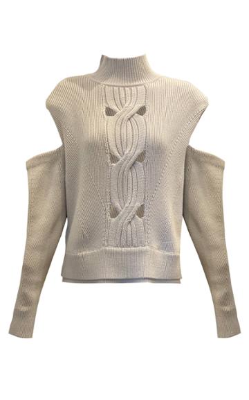 Moda Operandi Jonathan Simkhai Porter Cutout Cable-knit Cotton-wool Sweater