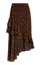 Erdem Antoinette Leopard-print Fil Coup Chiffon Midi Skirt