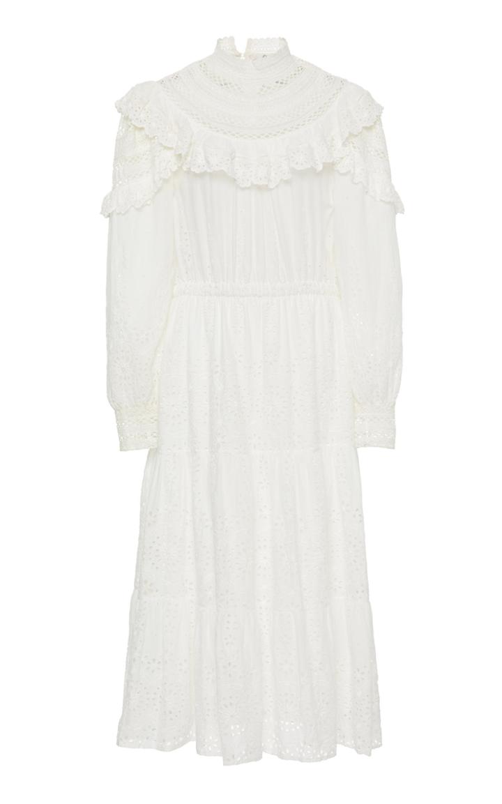 Moda Operandi Sea Daisy Cotton Midi Dress Size: 00