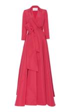 Carolina Herrera Notch Lapel Trench Gown With Front Knot