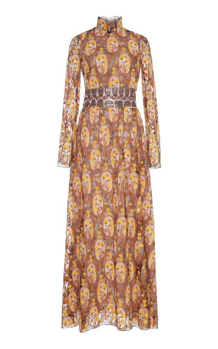 Giambattista Valli Snakeskin Paneled Gown