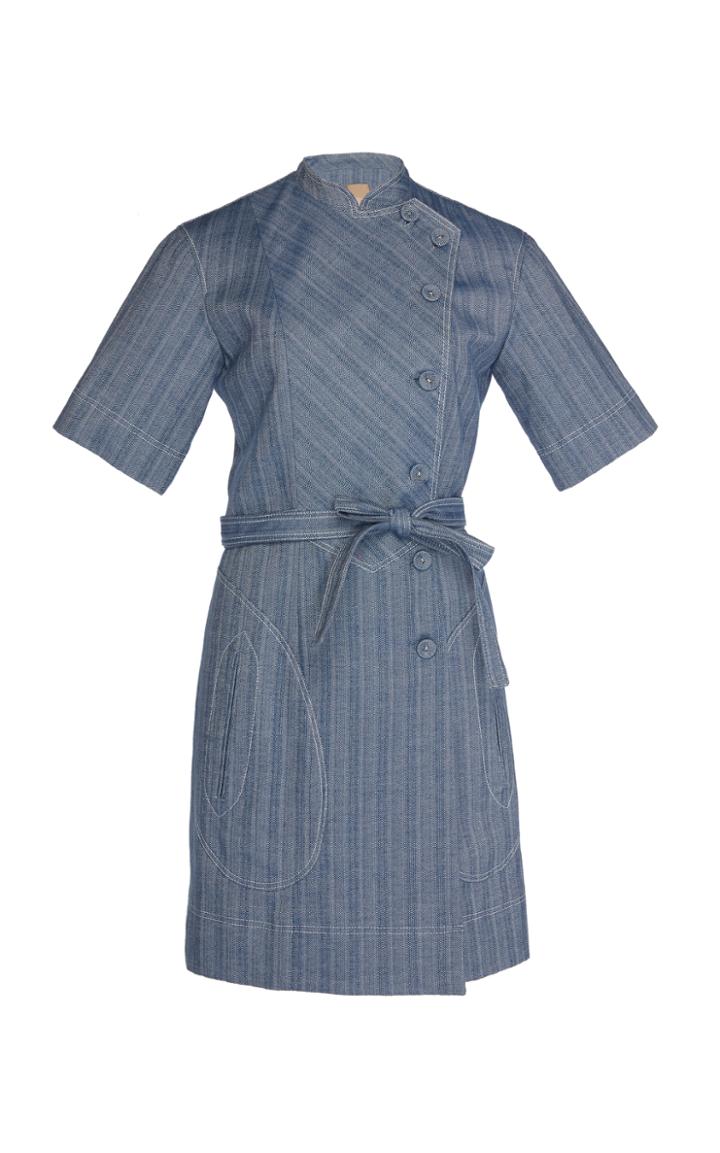 Pascal Millet Stretch Chambray Trench Dress