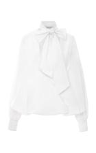 Moda Operandi Valentino Bow-detailed Cotton-blend Top Size: 36