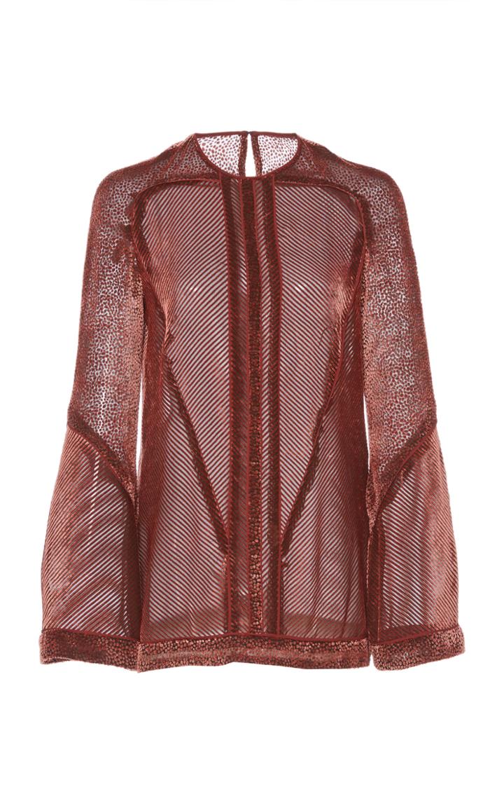 J. Mendel Textured Velvet Top