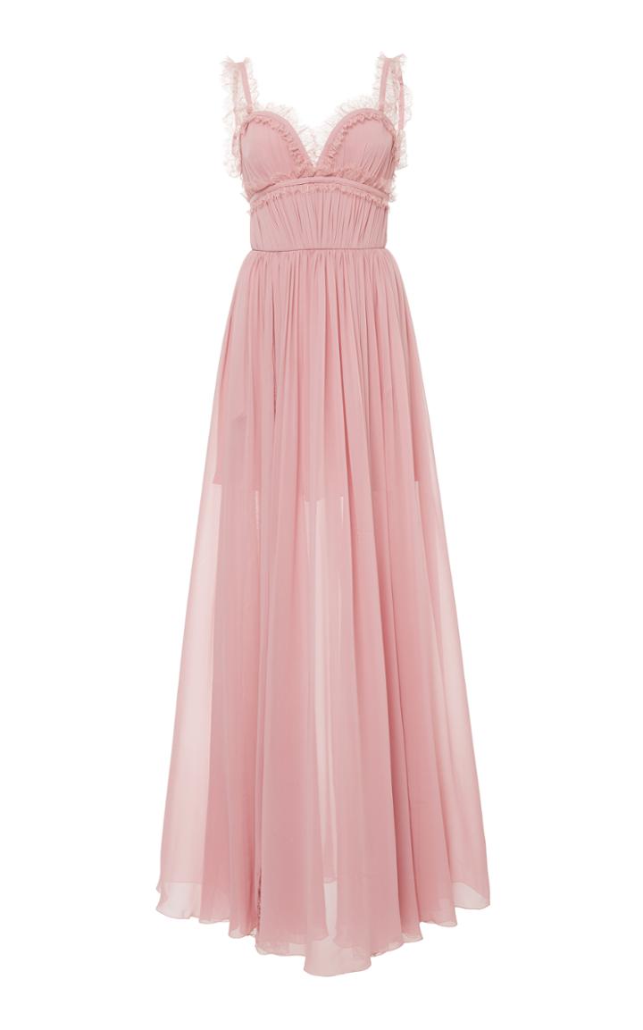 Elie Saab Gathered Bodice Long Dress