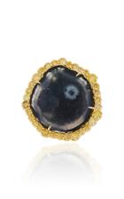 Kimberly Mcdonald One-of-a-kind Geode Ring With Yellow Diamonds Set In 18k Yellow Gold
