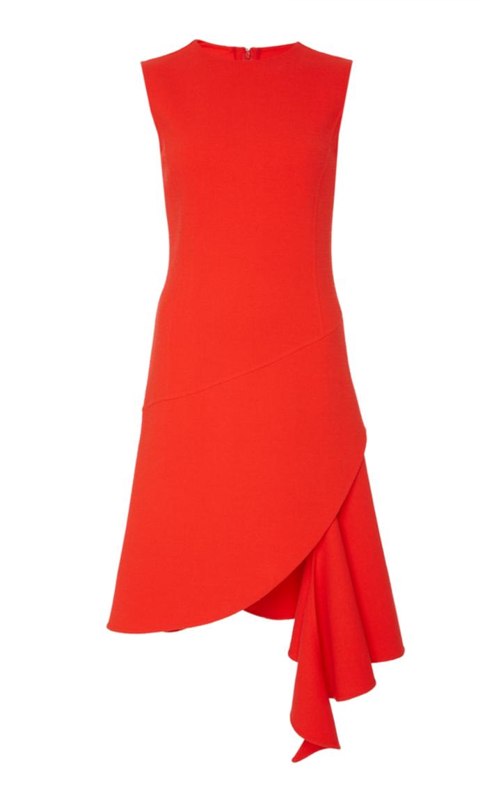 Oscar De La Renta Asymmetrical Hem Day Dress
