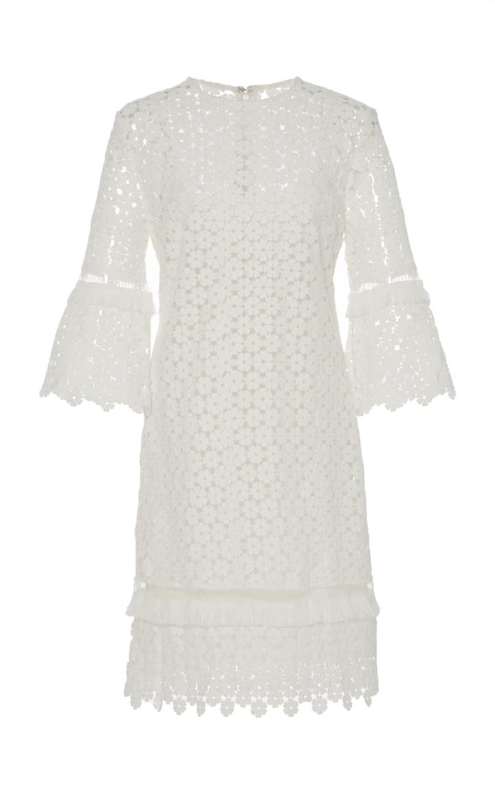 Lela Rose Flutter Sleeve Lace Tunic Dress