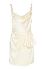 Markarian Rosetta Embellished Draped Satin Mini Dress