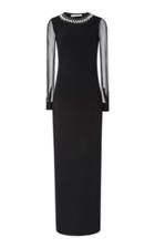 Givenchy Embellished Tulle-paneled Crepe Gown