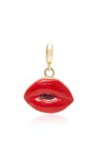 Luis Morais Large Lips Charm With Red Enamel And Gemfields Ruby Tongue