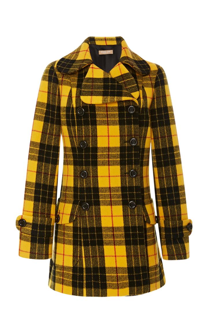 Michael Kors Collection Plaid Peacoat