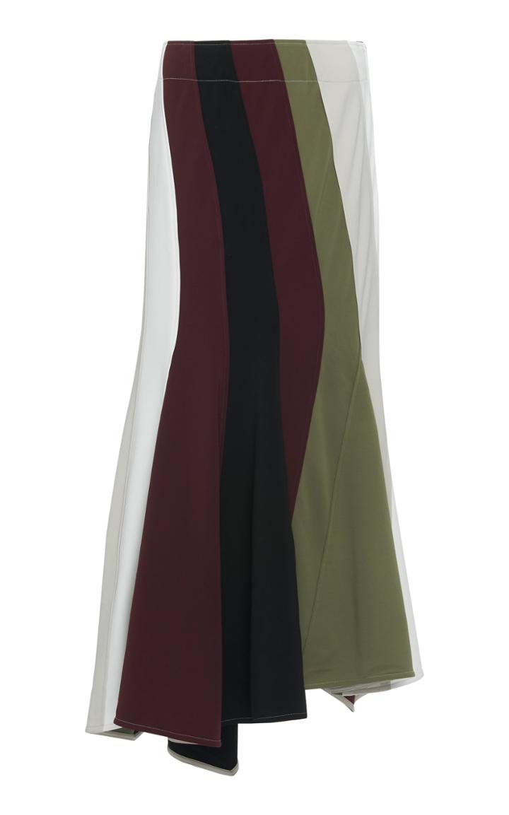 Jw Anderson Striped Crepe Maxi Skirt