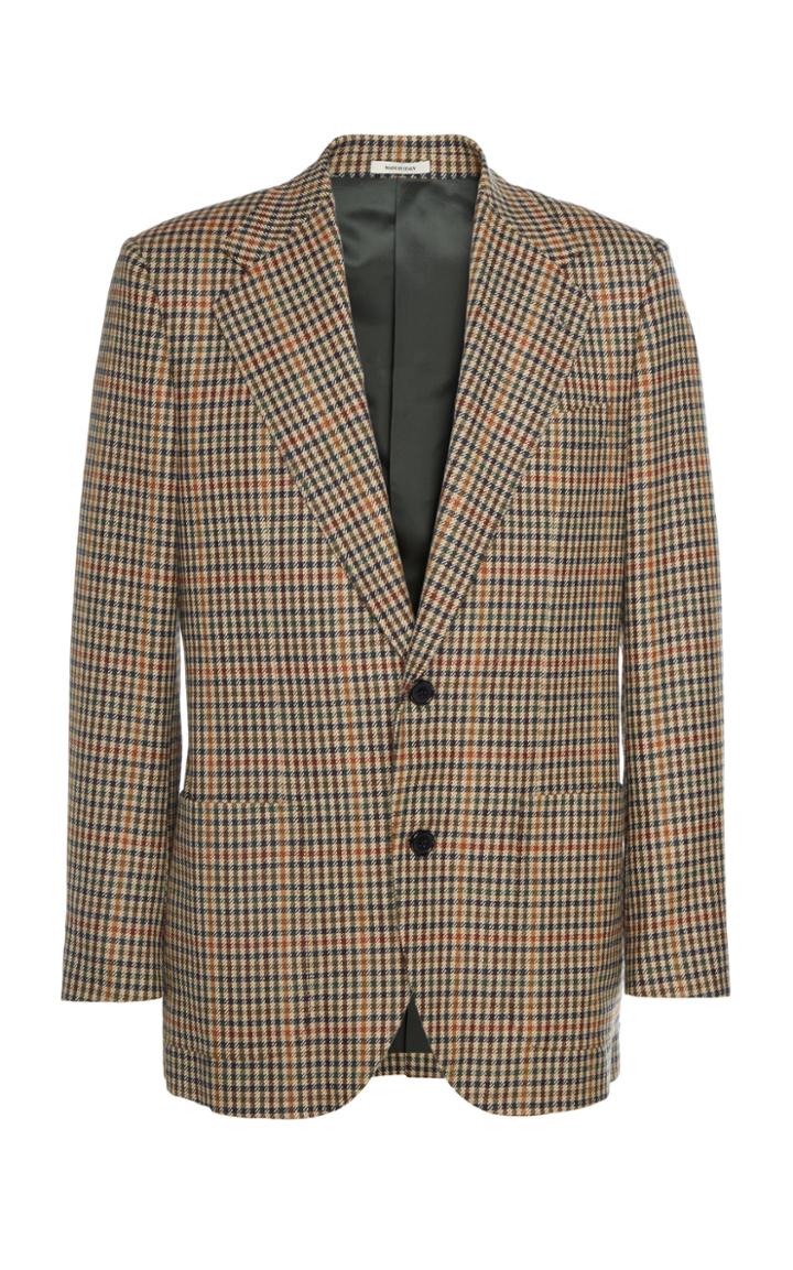 Husbands Paris Plaid Single-breasted Wool Blazer