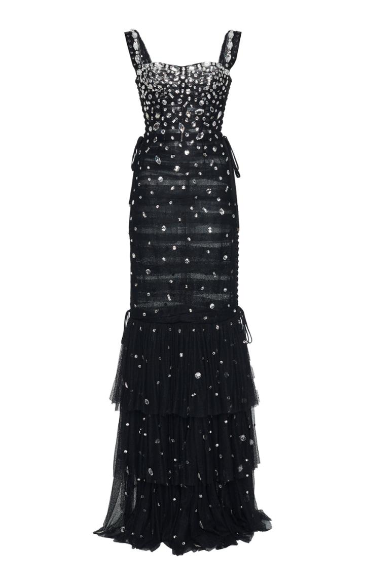 Dolce & Gabbana Embellished Ruched Gown