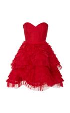 Alexandra Vidal Red Rose Petal Mini Corset Dress