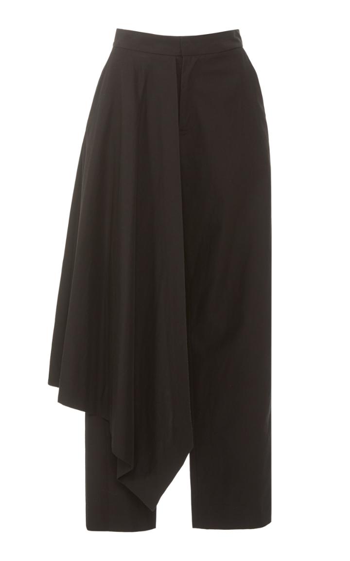 Deveaux Draped Stretch-crepe Straight-leg Pants