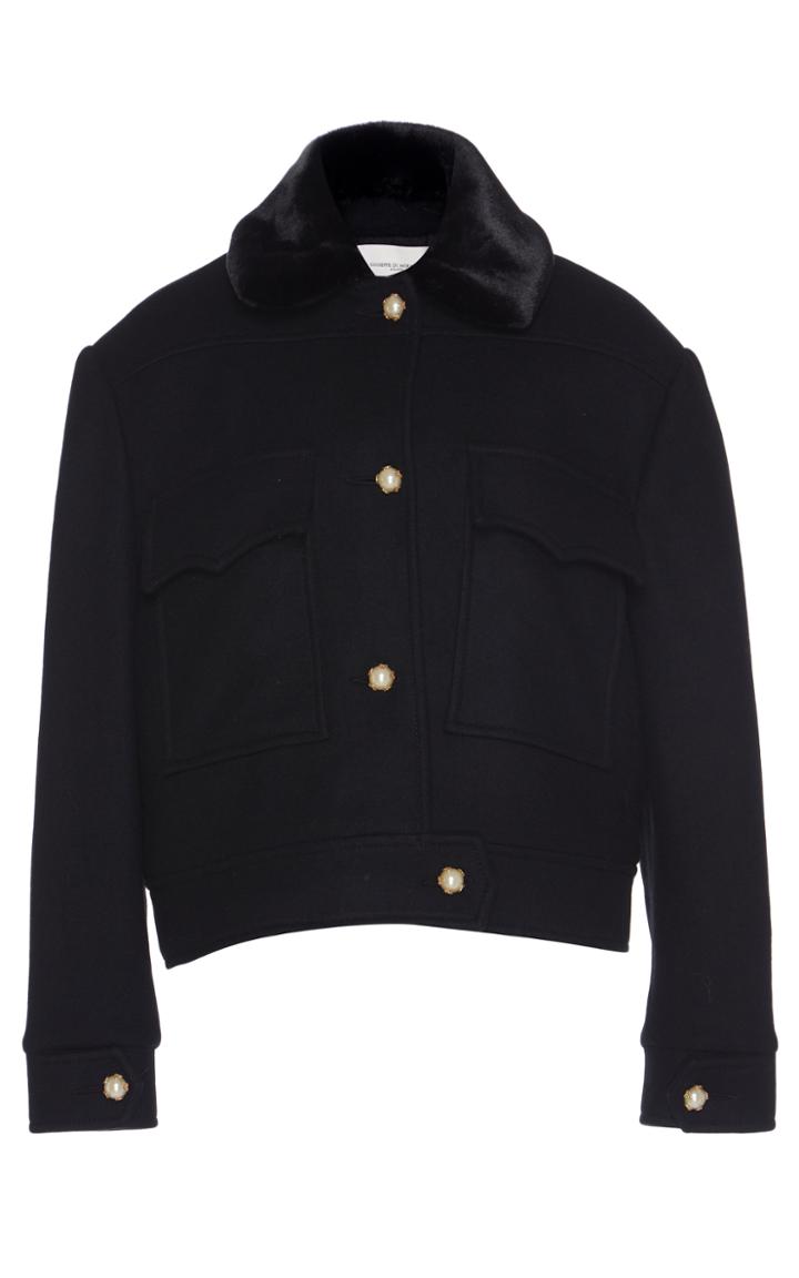 Giuseppe Di Morabito Faux Fur Collar Wool Jacket