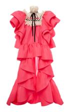 Moda Operandi Marc Jacobs Lace-trimmed Ruffled Silk High-low Dress Size: 0